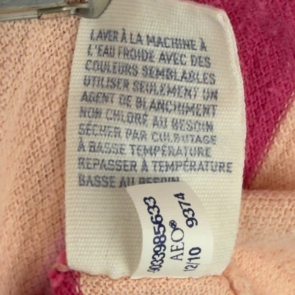 American Eagle Pink & Cream Striped Polo Shirt Women's XL Slim Fit (Runs Small) - Picture 7 of 9